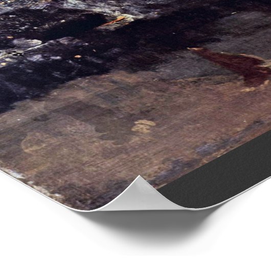 黒い夜と金ゴールドで落下するロケットはジェムによって ポスター (角)