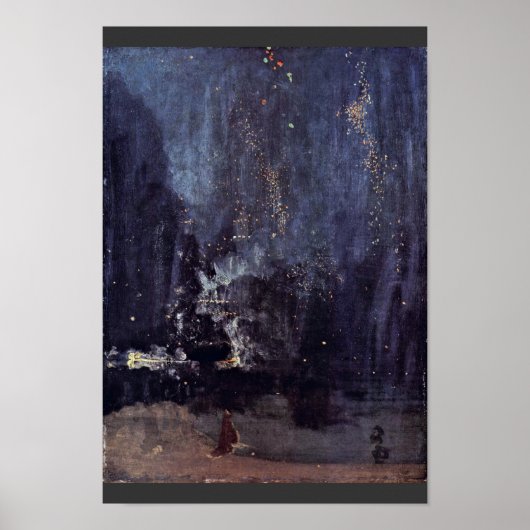 黒い夜と金ゴールドで落下するロケットはジェムによって ポスター (正面)