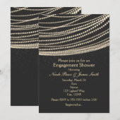 黒い夜空とストリングライトの招待状 招待状 (正面/裏面)