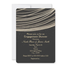 黒い夜空とストリングライトの招待状