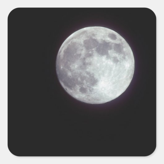 黒い夜空に輝く満月。 スクエアシール (正面)