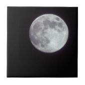 黒い夜空に輝く満月 タイル (正面)