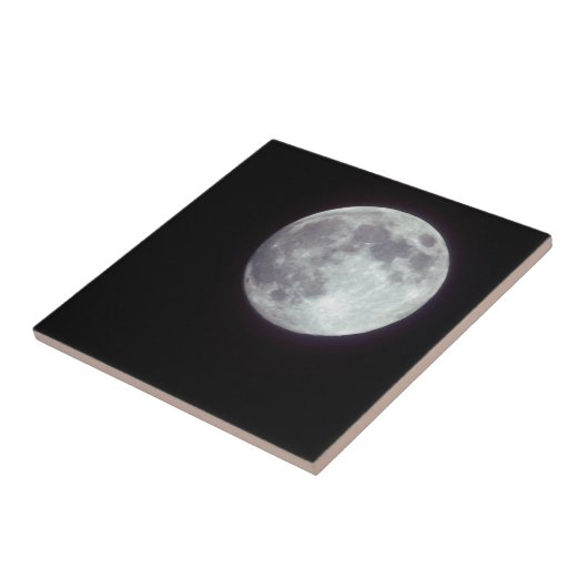 黒い夜空に輝く満月 タイル (側面)