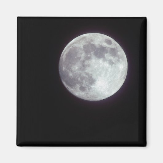 黒い夜空に輝く満月 マグネット (正面)