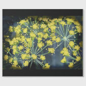 黒い大の水色ディル ラッピングペーパー (フラット)