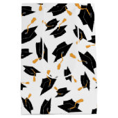 黒い大学院キャップパターン（白） ミディアムペーパーバッグ (裏面)