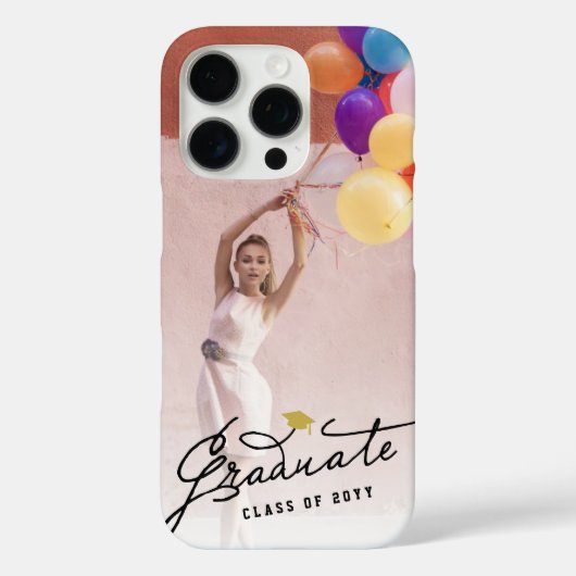 黒い大学院手書きスクリプト卒業写真 Case-Mate iPhoneケース (裏面)