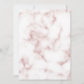 黒い大理石およびばら色の金ゴールドの珊瑚の結婚式 招待状 (裏面)