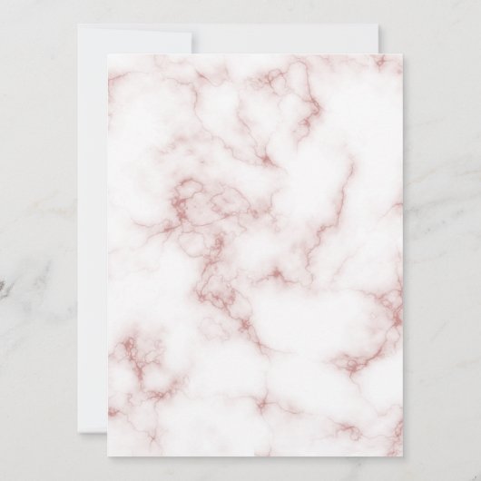 黒い大理石およびばら色の金ゴールドの珊瑚の結婚式 招待状 (裏面)