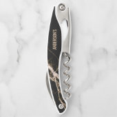 黒い大理石とベージュの粒 ソムリエナイフ (裏面)