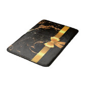 黒い大理石とリボン バスマット (アングル)