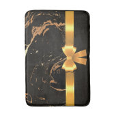 黒い大理石とリボン バスマット (正面縦)