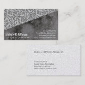 黒い大理石とレースエレガントカラーブロック 名刺 (正面/裏面)