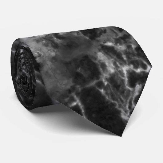 黒い大理石と灰色の木目 ネクタイ (ロール)