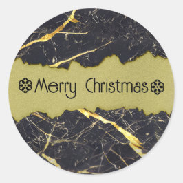 黒い大理石と金ゴールドのカスタマイズフェイク可能 ラウンドシール