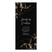 黒い大理石と金ゴールドエレガントサロン価格一覧メニュー ラックカード (裏面)