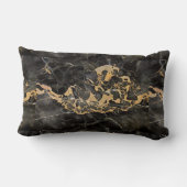 黒い大理石と金ゴールドテクスチャ ランバークッション (裏面)