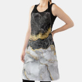 黒い大理石と金ゴールド かわいらし エプロン (インサイチュ)