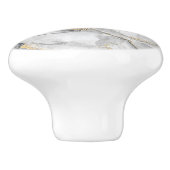 黒い大理石と金ゴールド かわいらし セラミックノブ (側面)