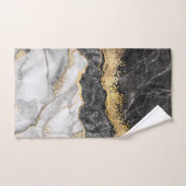 黒い大理石と金ゴールド かわいらし バスタオルセット (ハンドタオル)