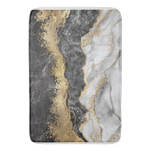 黒い大理石と金ゴールド かわいらし バスマット (正面縦)