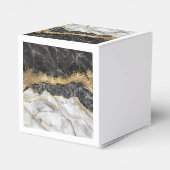 黒い大理石と金ゴールド かわいらし フェイバーボックス (裏面サイド)