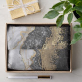 黒い大理石と金ゴールド かわいらし 薄葉紙 (ギフト)