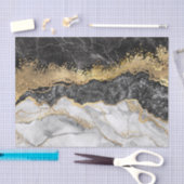 黒い大理石と金ゴールド かわいらし 薄葉紙 (クラフト)