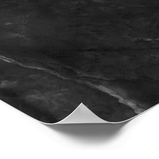 黒い大理石にカスタム文字をはっきりした追加する ポスター (角)