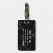 黒い大理石のばら色の金ゴールドのモノグラムのなイニシャル ラゲッジタグ (裏面縦)