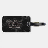 黒い大理石のばら色の金ゴールドのモノグラムのなイニシャル ラゲッジタグ (裏面横)