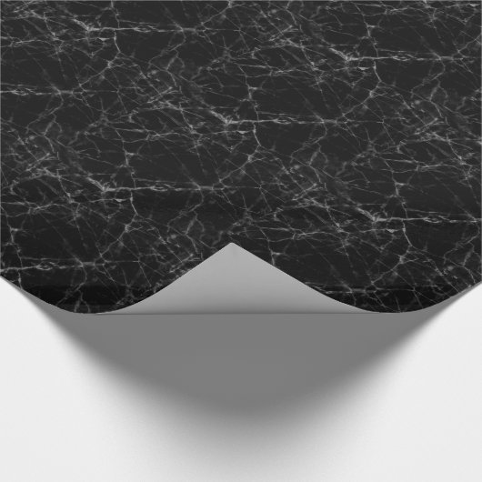 黒い大理石のグレーアクセント ラッピングペーパー (角)