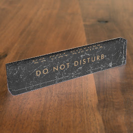 黒い大理石のサインビジネスを妨害しない金ゴールド デスクネームプレート