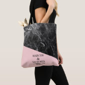 黒い大理石のジオメト結婚リ トートバッグ (クローズアップ)