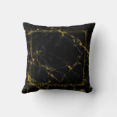 黒い大理石のテクスチャと金ゴールドフレームとアクセント クッション (裏面)