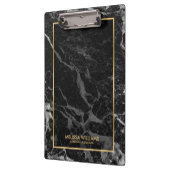 黒い大理石のテクスチャ縁ど金ゴールド クリップボード (左)