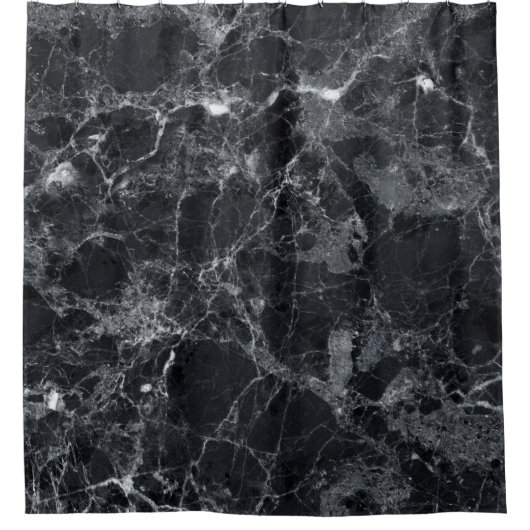 黒い大理石のテクスチャ シャワーカーテン (正面)