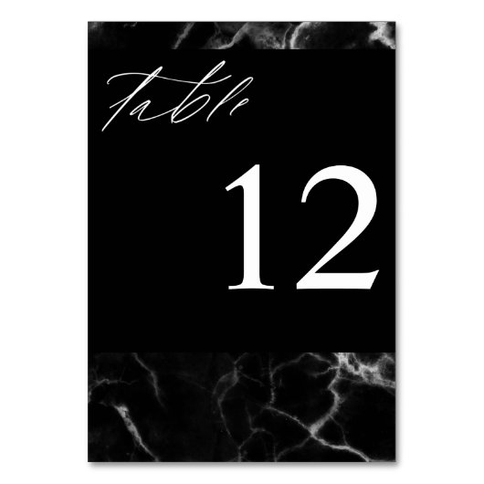 黒い大理石のテーブル番号 テーブルナンバー (正面)