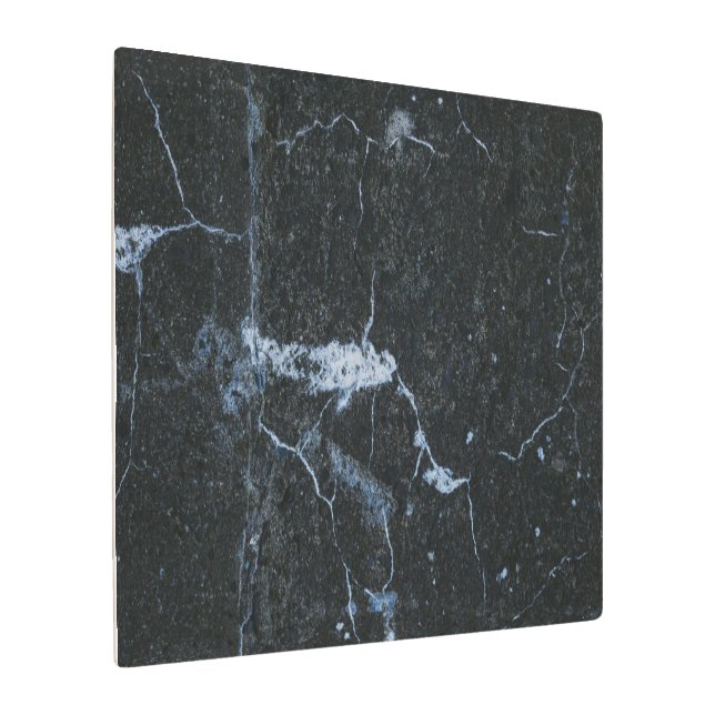 黒い大理石のパターン メタルプリント (アングル)