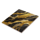 黒い大理石のパターン(金ゴールド) タイル (側面)