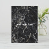 黒い大理石のパーソナライズなNotecard カード (スタンド正面)