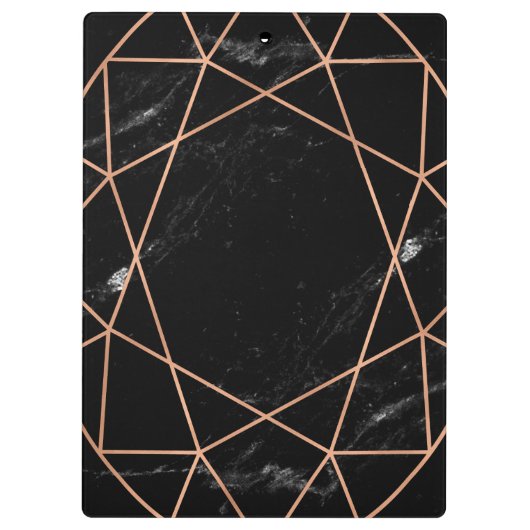 黒い大理石の一見のモダンな幾何学的 クリップボード (裏面)
