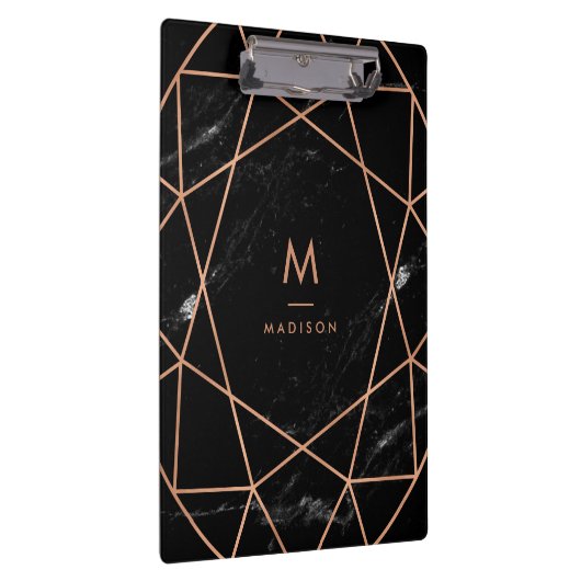 黒い大理石の一見のモダンな幾何学的 クリップボード (右)