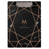 黒い大理石の一見のモダンな幾何学的 クリップボード (正面)