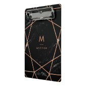 黒い大理石の一見のモダンな幾何学的 ミニクリップボード (アングル2)