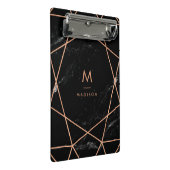 黒い大理石の一見のモダンな幾何学的 ミニクリップボード (アングル)