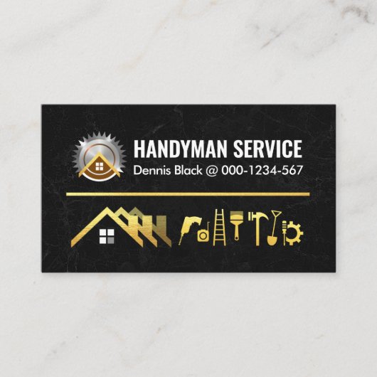 黒い大理石の上のホームハンドマニヤツール 名刺 (正面)