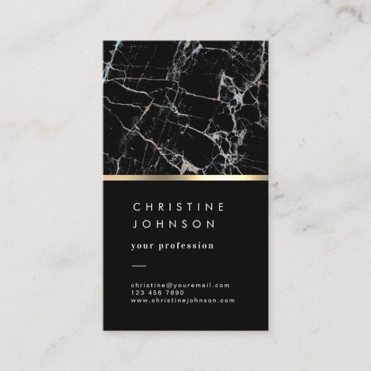 黒い大理石の名刺 名刺 (正面)