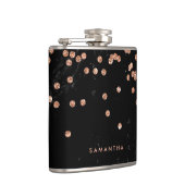 黒い大理石の外観とフェイクバラ金ゴールド紙吹雪 フラスク (右)