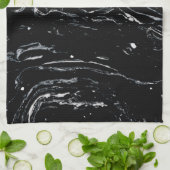 黒い大理石の宇宙 キッチンタオル (折り畳み)